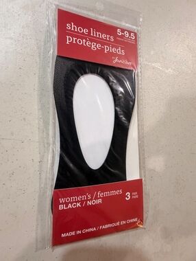 Juncture Women's Black Shoe Liners Size 5-9.5 - 3 Pair Pack